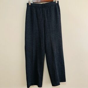 St John Collection Wool Blend Dark Charcoal Wide Leg Knit Pants size small